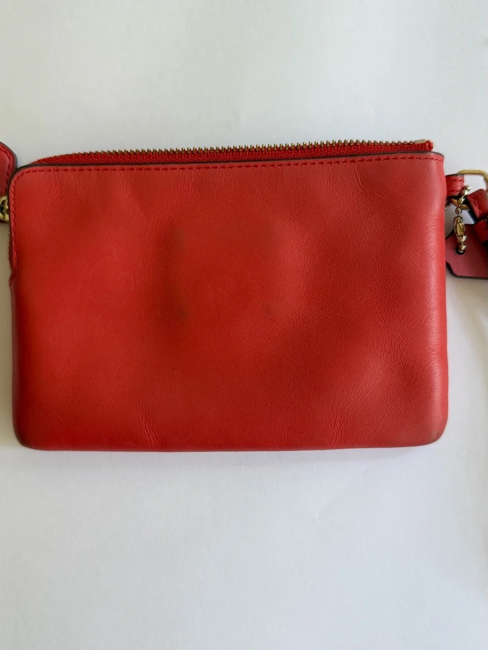 Coach  orange Leather Wristlet Card Case
